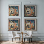 My wharf studio 1937 Blanche Lazzell framed posters mockup