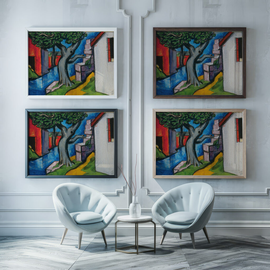 Mystic Tree 1919 Oscar Bluemner framed posters mockup