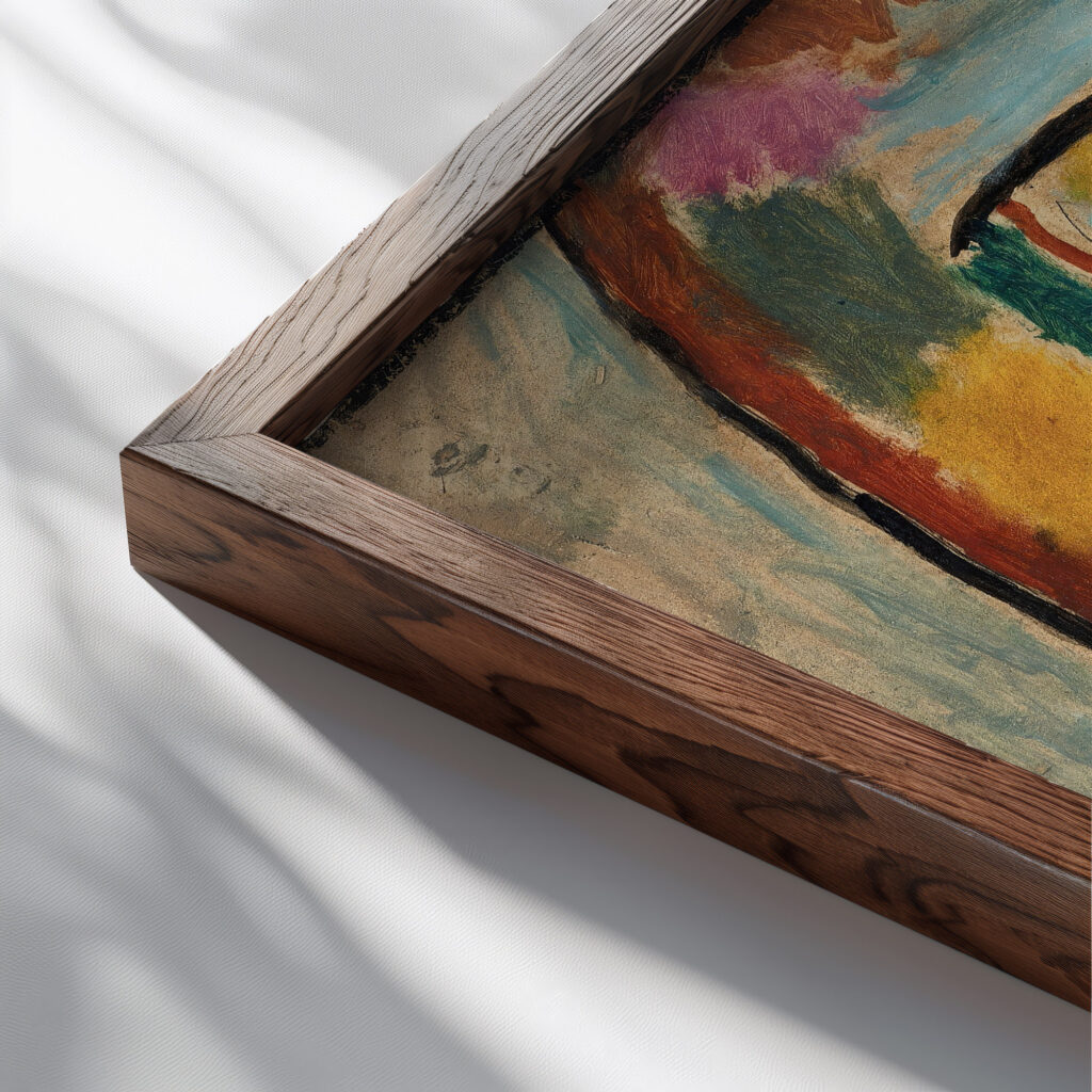 Mystical head 1917 Alexej von Jawlensky close up dark wood mockup