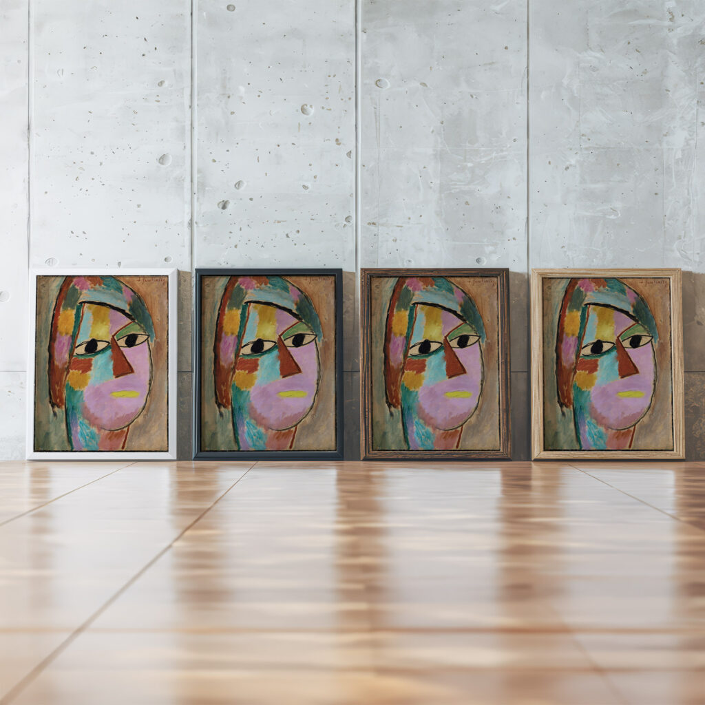 Mystical head 1917 Alexej von Jawlensky framed posters mockup