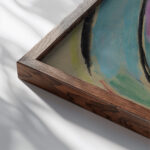 Mystical head Three quarter profile 1917 Alexej von Jawlensky close up dark wood mockup