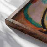 Mysticher Kopf Das Staunen 1917 Alexej von Jawlensky close up dark wood mockup