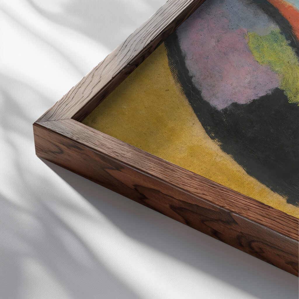 Mystischer Kopf Rabenflugel Iv Mystical Head Ravens Wing Iv 1918 Alexej von Jawlensky close up dark wood mockup