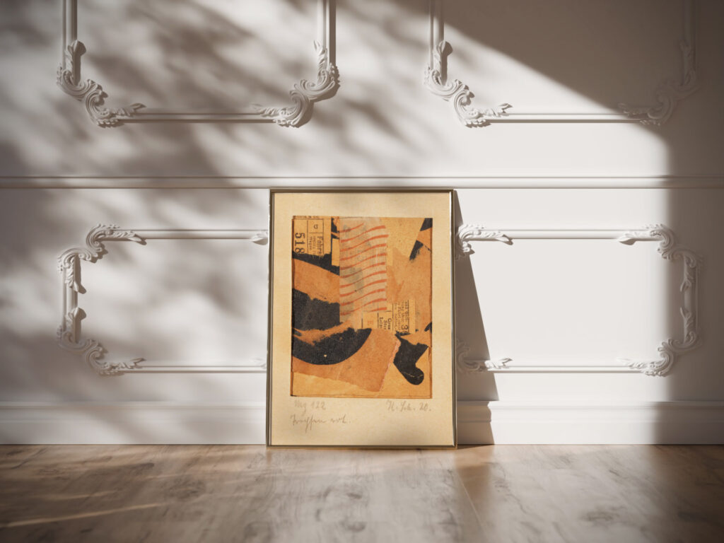 Mz 122 Tropfen rot. Merzzeichnung 1920 Kurt Schwitters video mockup