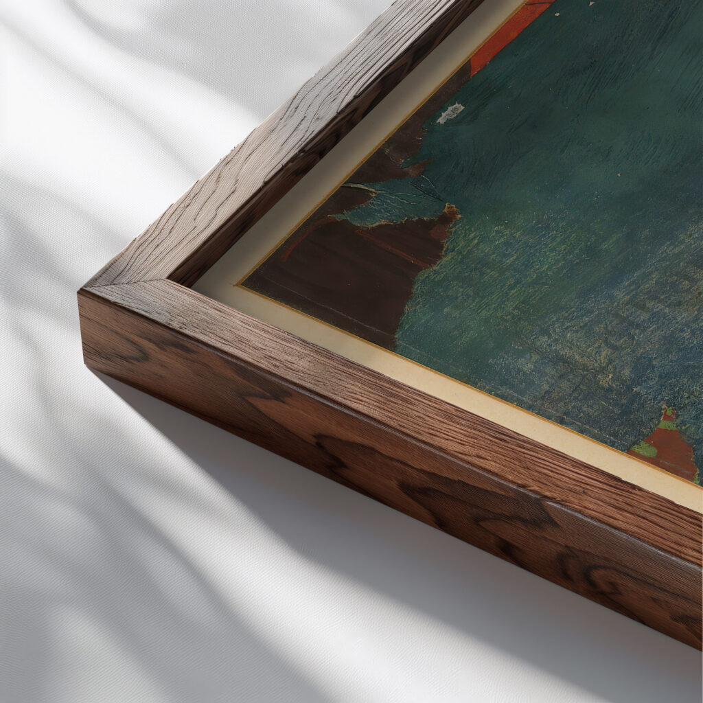 Mz 170. Leere im Raum 1920 Kurt Schwitters close up dark wood mockup