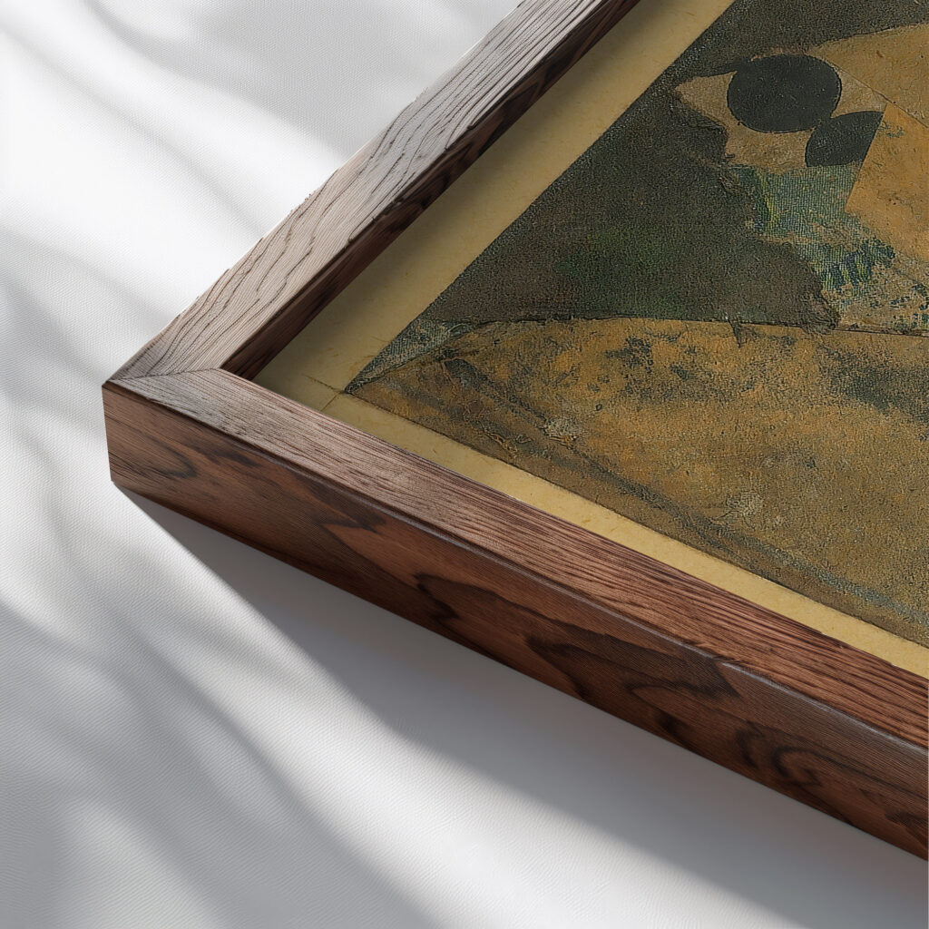 Mz 221. Dramatik 1921 Kurt Schwitters close up dark wood mockup