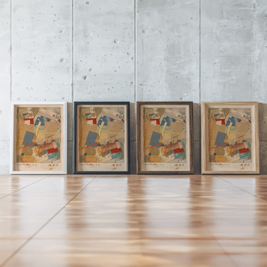 Mz X 13 1947 Kurt Schwitters framed posters mockup