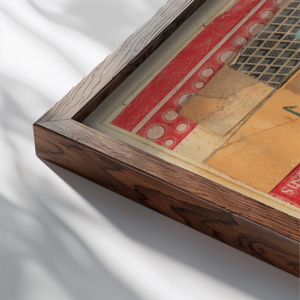 Mz x 21 Street 1947 Kurt Schwitters close up dark wood mockup