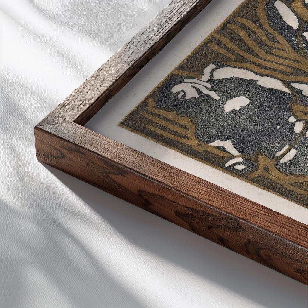 Naakte figuren in verschillende houdingen 1906 Reijer Stolk close up dark wood mockup