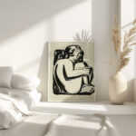 Naakte zittende vrouw met opgetrokken knieen schets in or before 1936 Leo Gestel 4 mockup