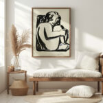 Naakte zittende vrouw met opgetrokken knieen schets in or before 1936 Leo Gestel 5 mockup