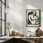 Naakte zittende vrouw met opgetrokken knieen schets in or before 1936 Leo Gestel 6 mockup