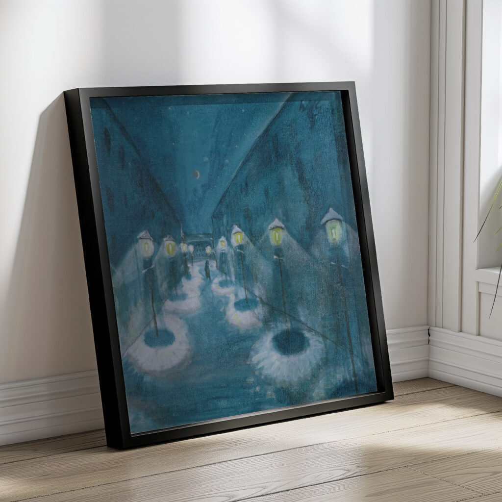 Nachtliche Strasse Street By Night 1922 Walter Gramatte 4 mockup