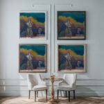 Nachtphantasie 1939 Karl Wiener framed posters mockup