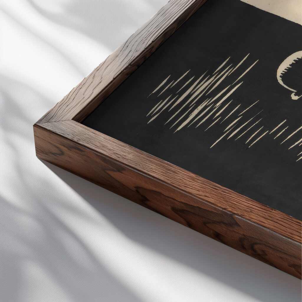 Nachts around 1929 Karl Wiener close up dark wood mockup