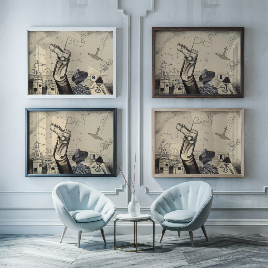 Nachtvision 1938 Karl Wiener framed posters mockup