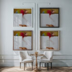Naine kassiga 1979 Tiit Paasuke framed posters mockup