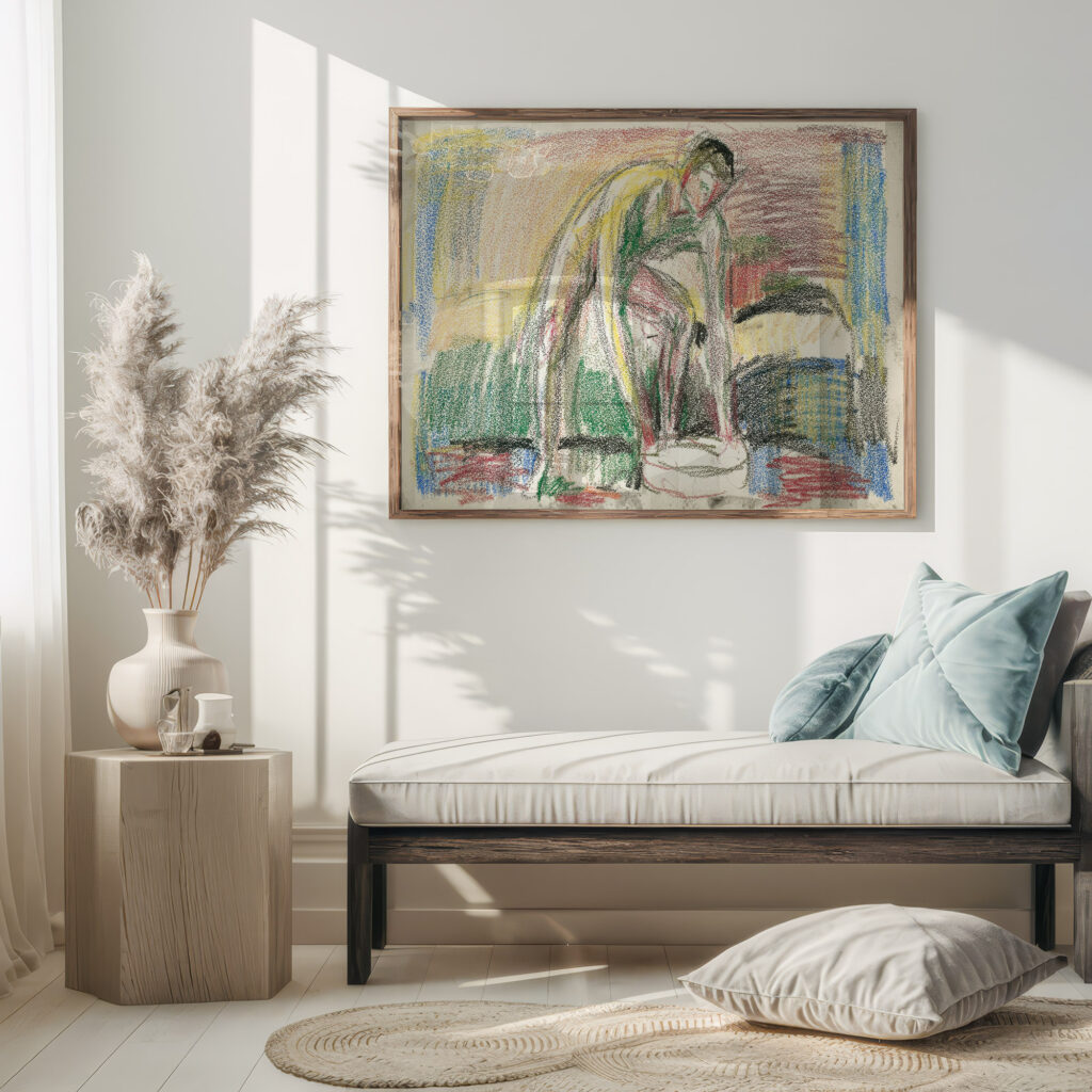 Naken mann vasker fottene Ca. 1925 Edvard Munch 5 mockup