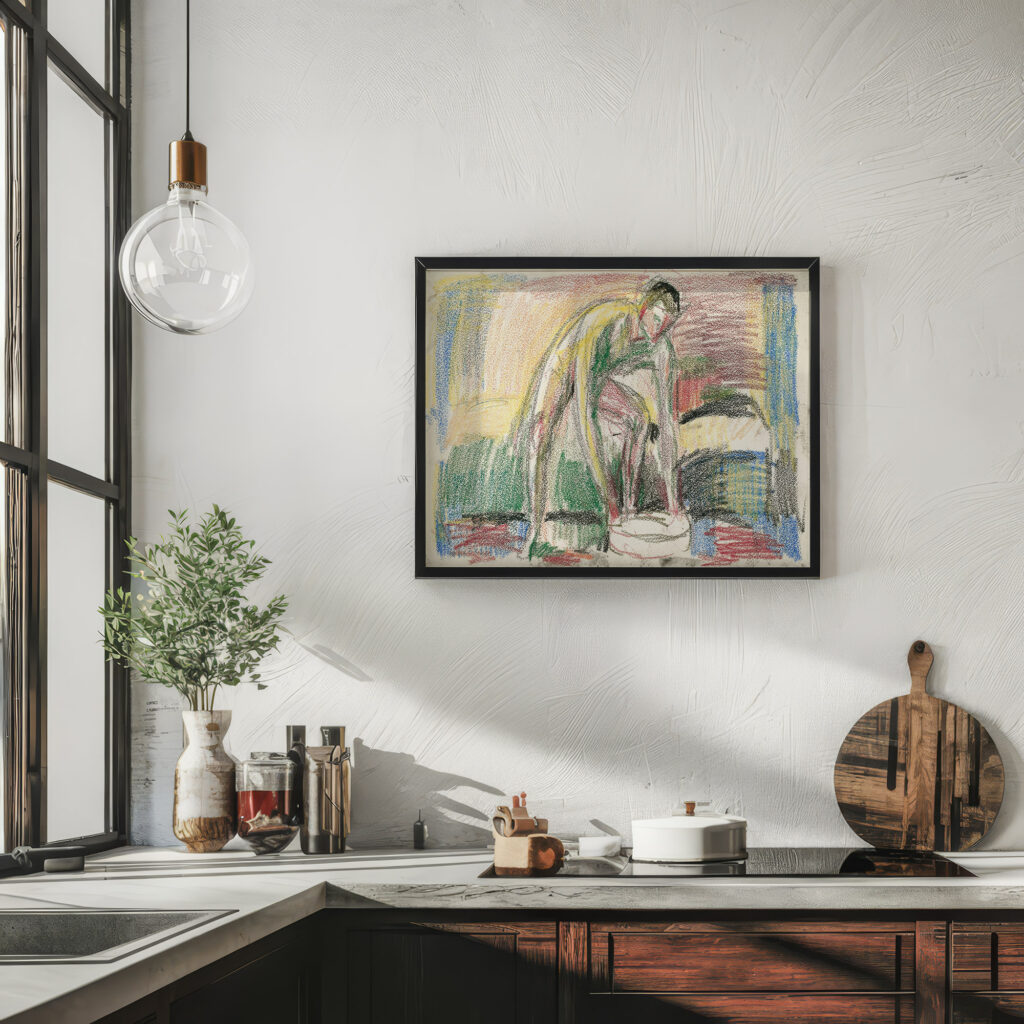 Naken mann vasker fottene Ca. 1925 Edvard Munch 6 mockup
