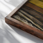 Naturaleza muerta con peine y jarra 1924 Joaquin Torres Garcia close up dark wood mockup