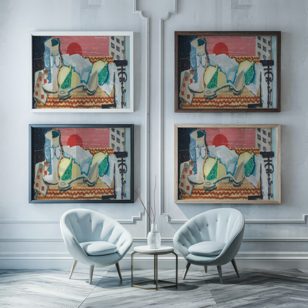 Nature Morte A La Cuillere circa 1925 Louis Marcoussis framed posters mockup