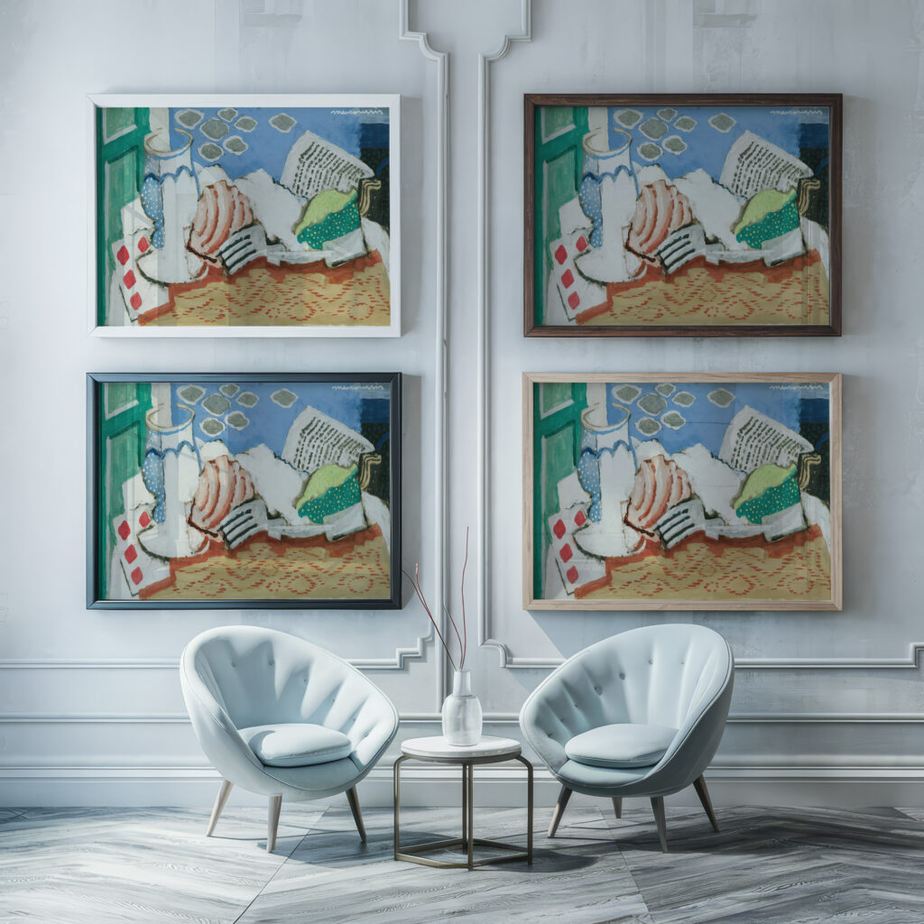 Nature Morte Au Journal circa 1925 Louis Marcoussis framed posters mockup