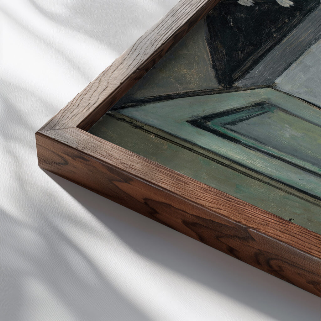 Nature Morte Au Pain Et Au Couteau circa 1928 29 Louis Marcoussis close up dark wood mockup