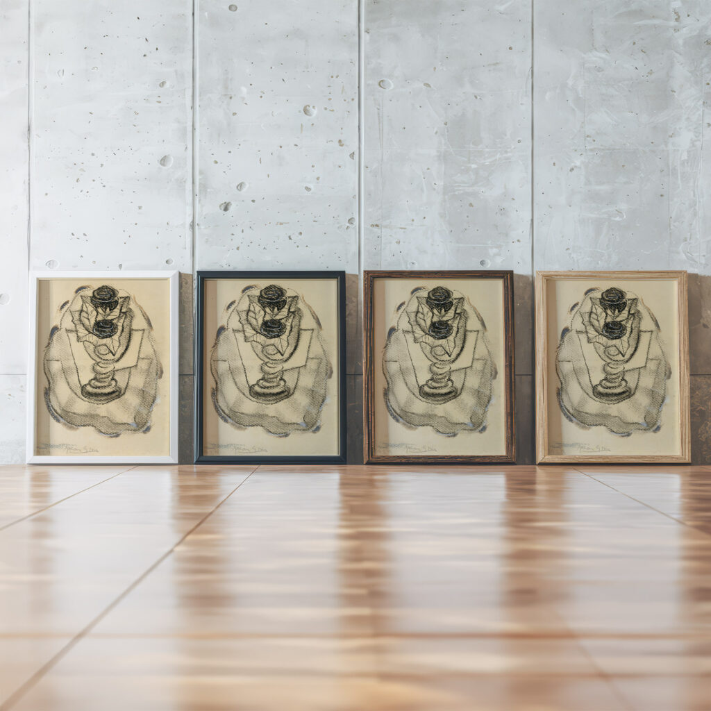 Nature Morte Au Vase De Roses 1923 Juan Gris framed posters mockup