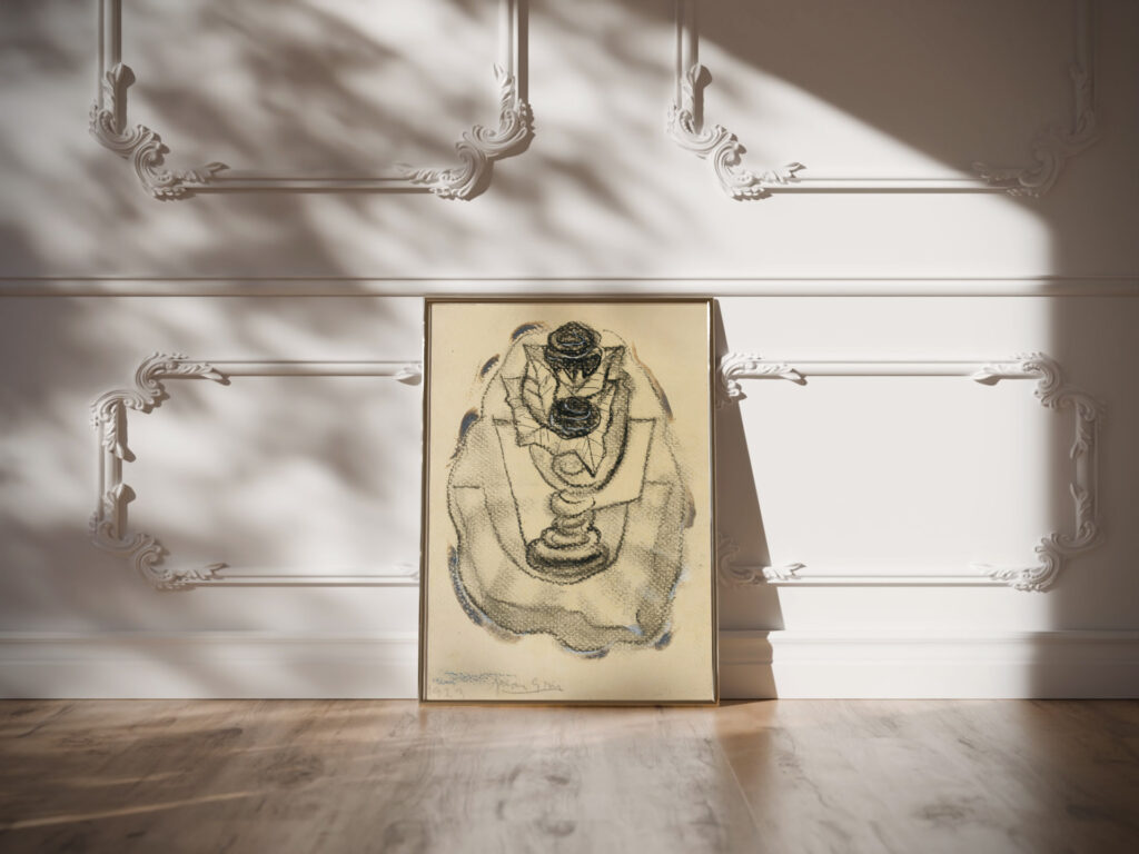Nature Morte Au Vase De Roses 1923 Juan Gris video mockup