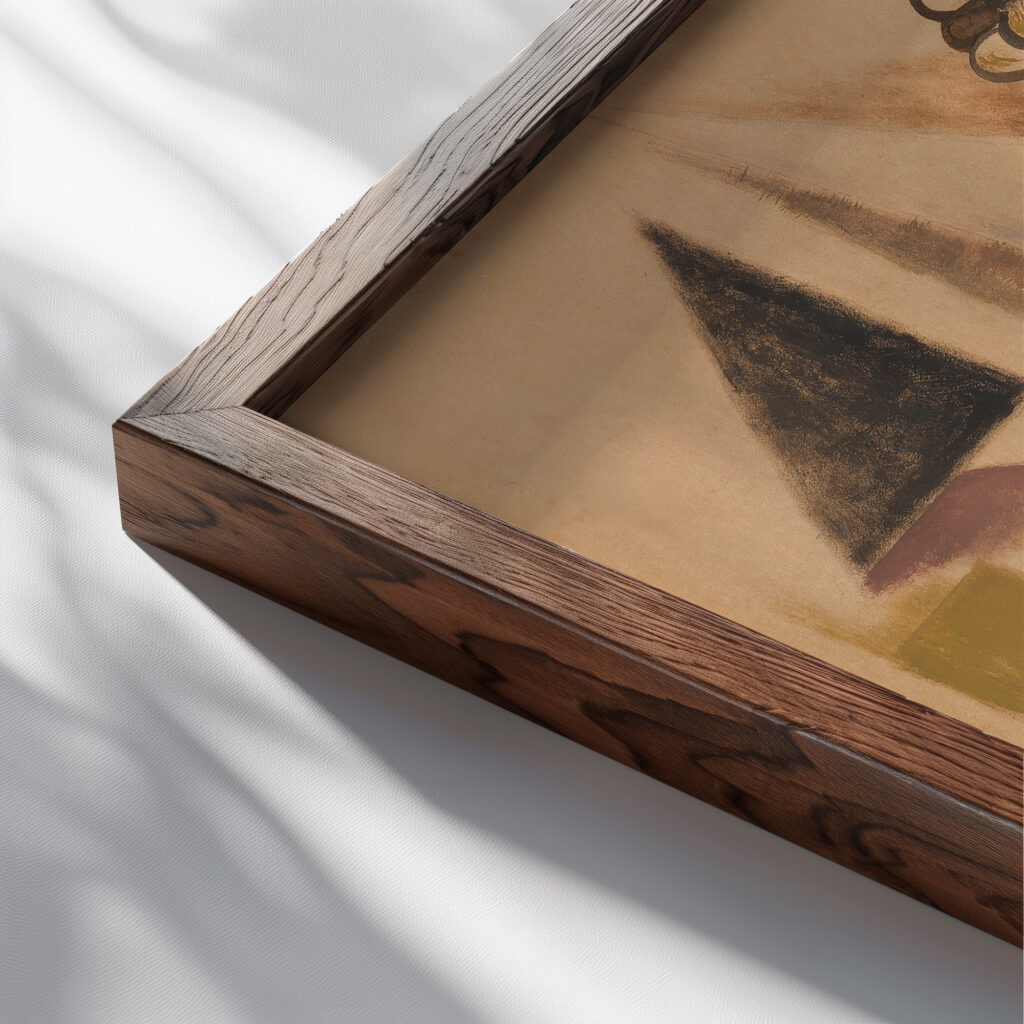 Nature Morte Aux Fruits 1920 Louis Marcoussis close up dark wood mockup