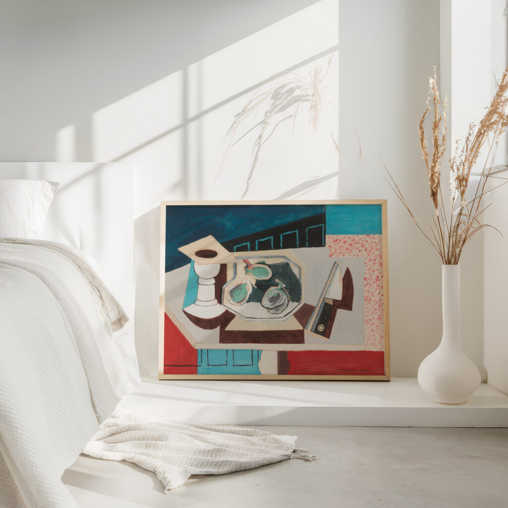 Nature Morte Aux Grenades Et Couteau Sur Un Gueridon circa 1925 Louis Marcoussis 4 mockup