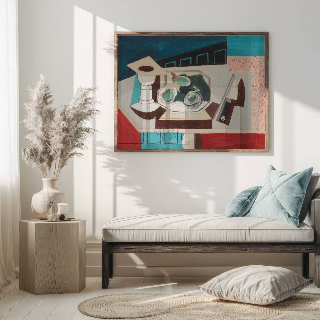 Nature Morte Aux Grenades Et Couteau Sur Un Gueridon circa 1925 Louis Marcoussis 5 mockup