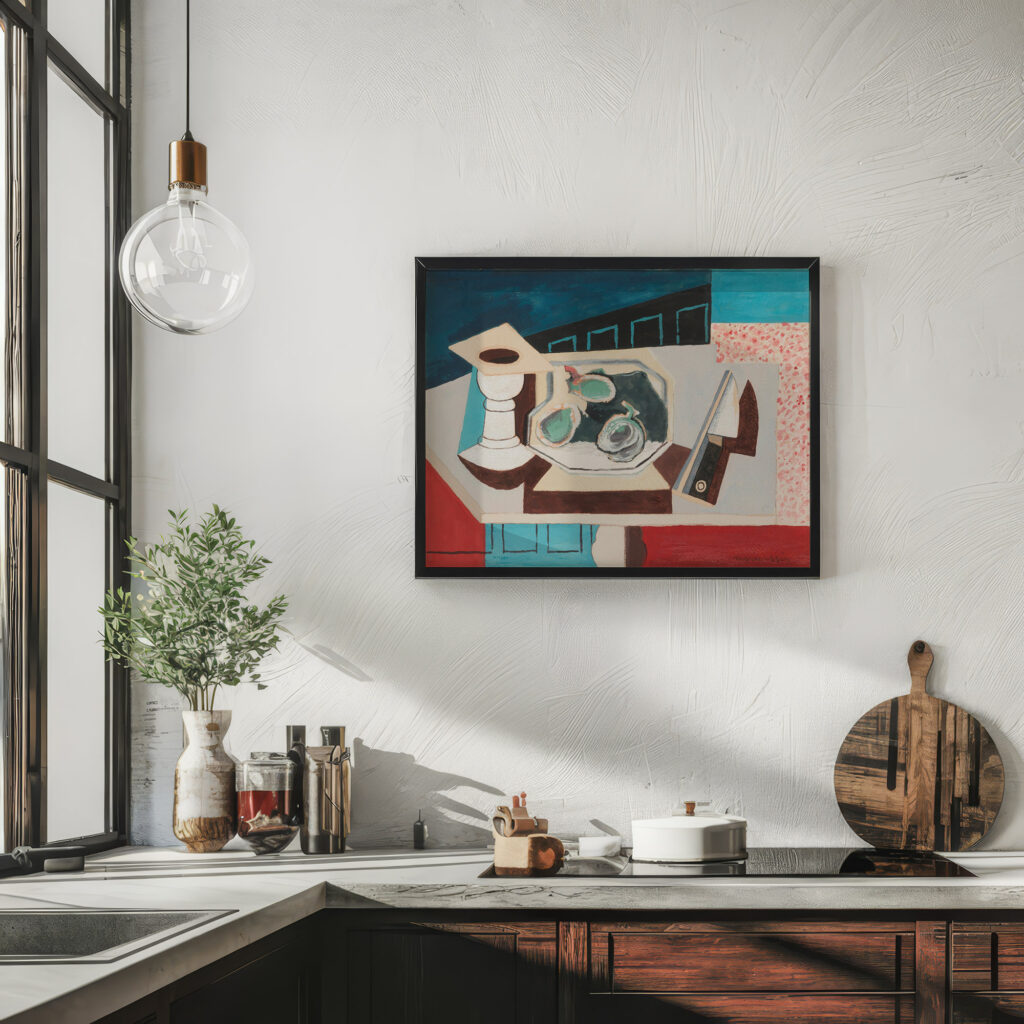 Nature Morte Aux Grenades Et Couteau Sur Un Gueridon circa 1925 Louis Marcoussis 6 mockup