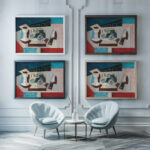 Nature Morte Aux Grenades Et Couteau Sur Un Gueridon circa 1925 Louis Marcoussis framed posters mockup