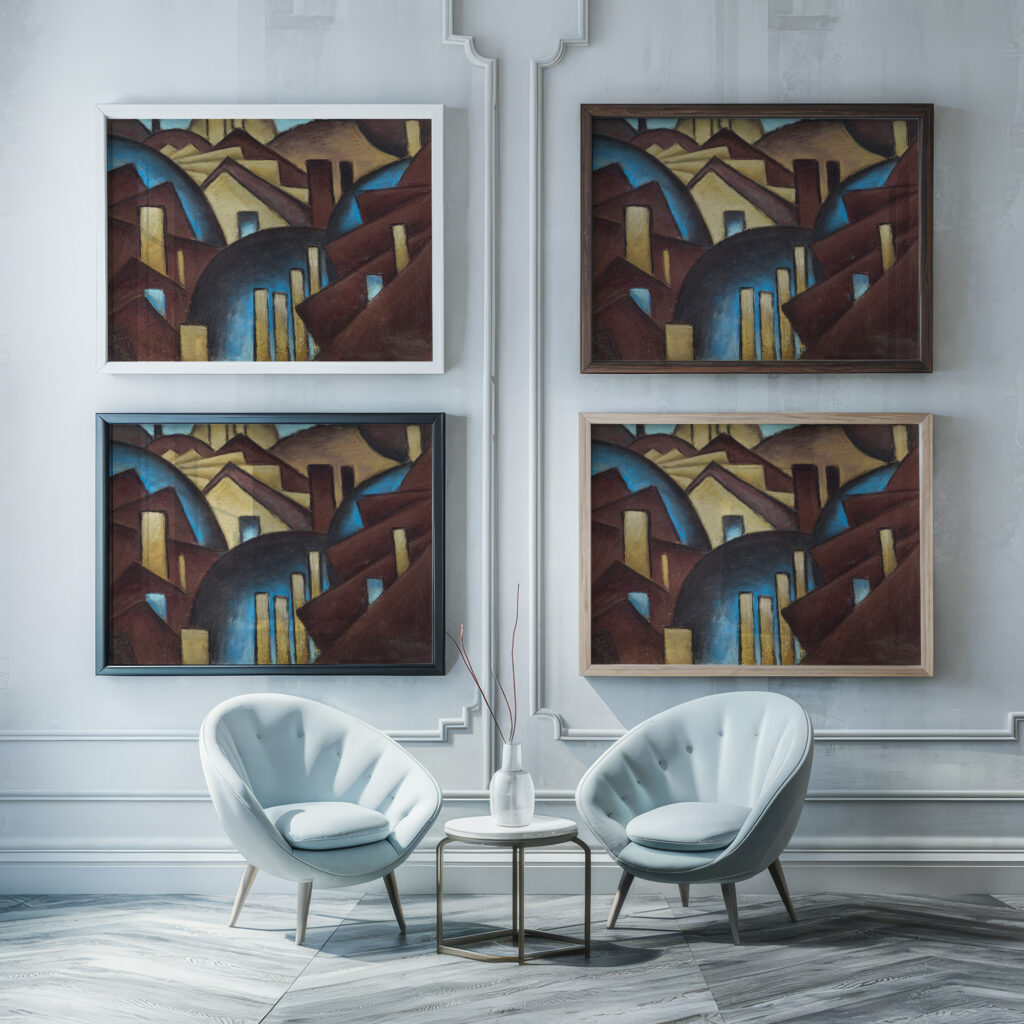 Nature Symbolized No. 1 Roofs 1911 12 Arthur Dove framed posters mockup