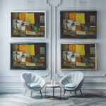 Nature morte au carre jaune 1913 Roger de La Fresnaye framed posters mockup