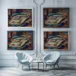 Nature morte aux poissons 1946 Youla Chapoval framed posters mockup