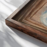 Nature morte circa 1926 Juan Gris close up dark wood mockup