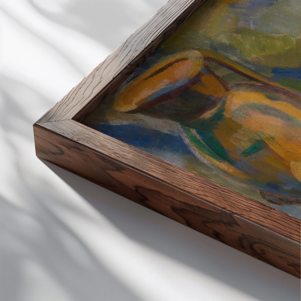 Nature morte portugaise 1915 Robert Delaunay close up dark wood mockup