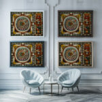 NetzSchlange vom WiliWaldSkt. AdolfThurmHoofRingUhrwald in Amerika 1921 Adolf Wolfli framed posters mockup