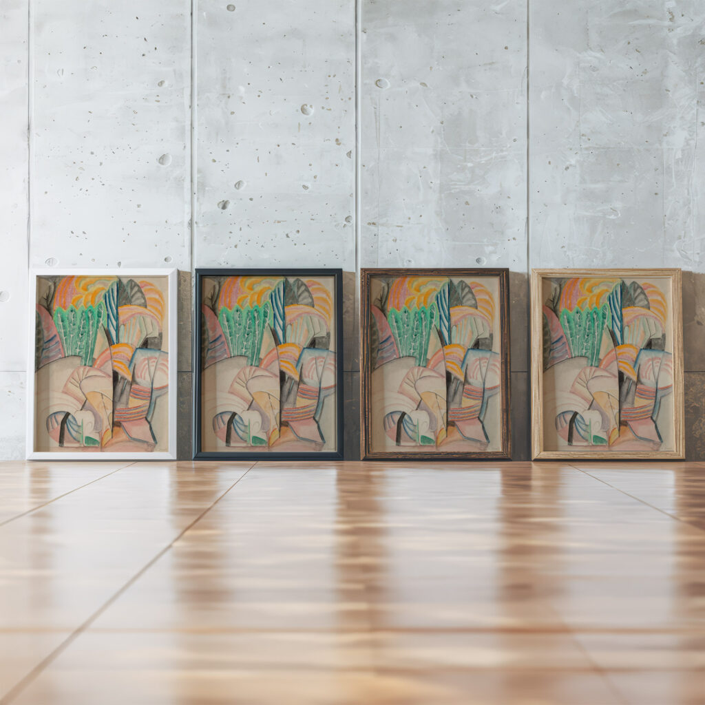 New England Fall Landscape Autumn 1917 Marguerite Thompson Zorach framed posters mockup