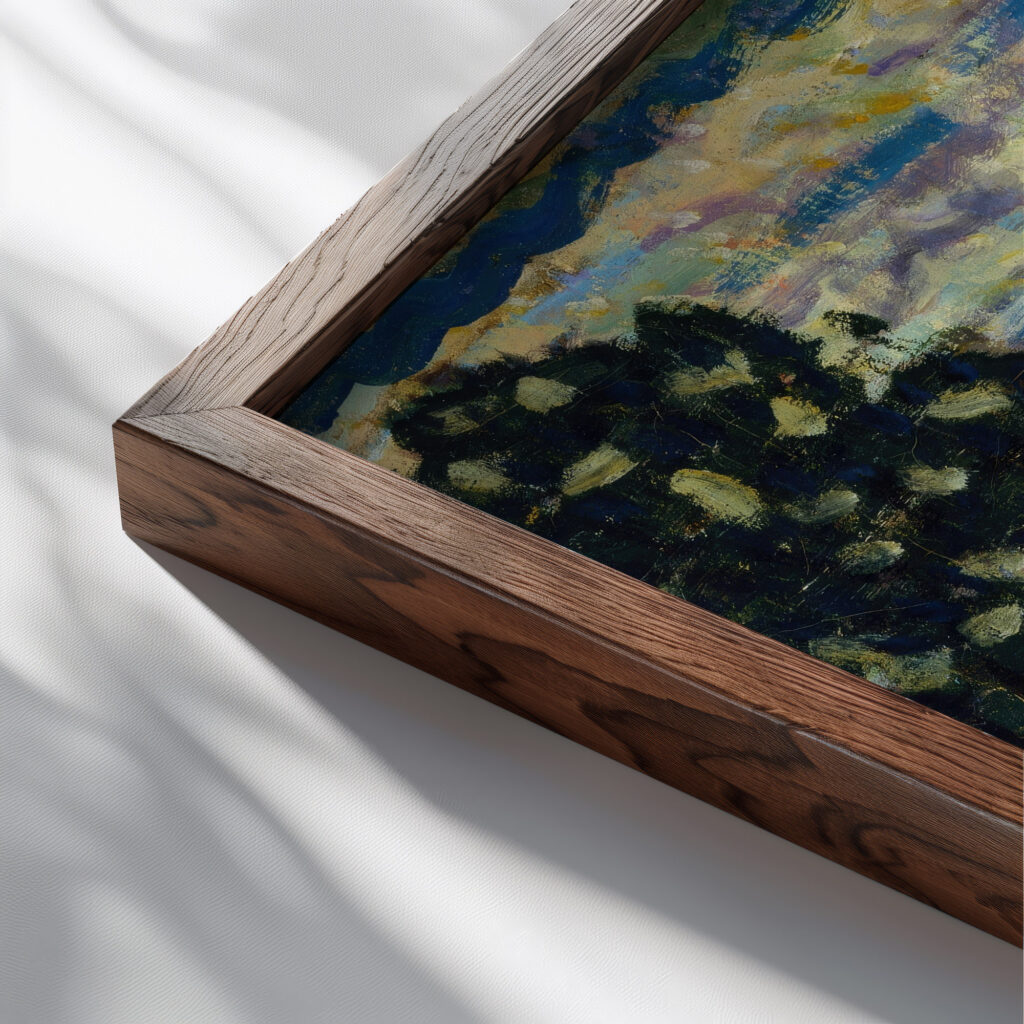 New England Village Maurice Prendergast close up dark wood mockup