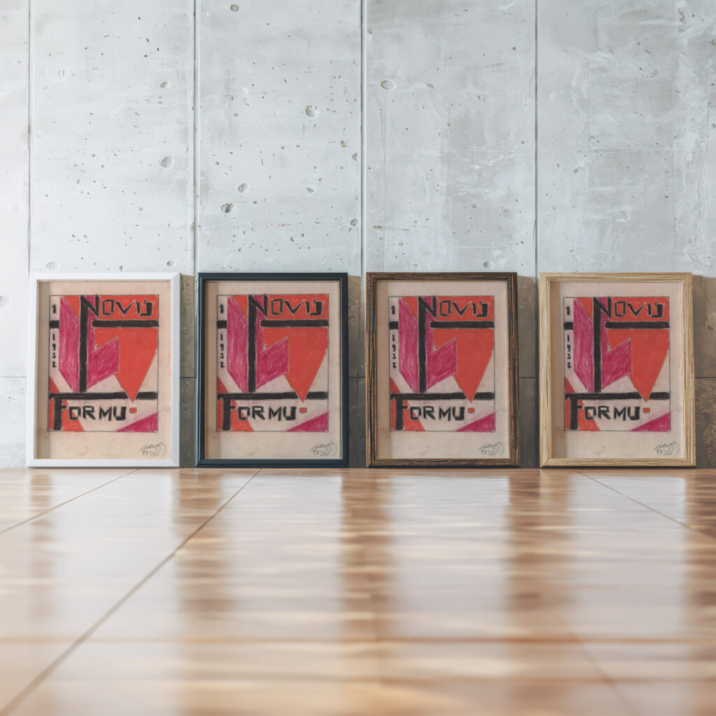 New Form 1932–1933 Zolo Palugyay framed posters mockup