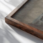 New York Bay from the Margaret 1922 Joseph Pennell close up dark wood mockup