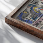 New York City Birds Eye View 1920 Joaquin Torres Garcia close up dark wood mockup