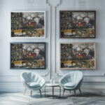 New York Docks 1920 Joaquin Torres Garcia framed posters mockup