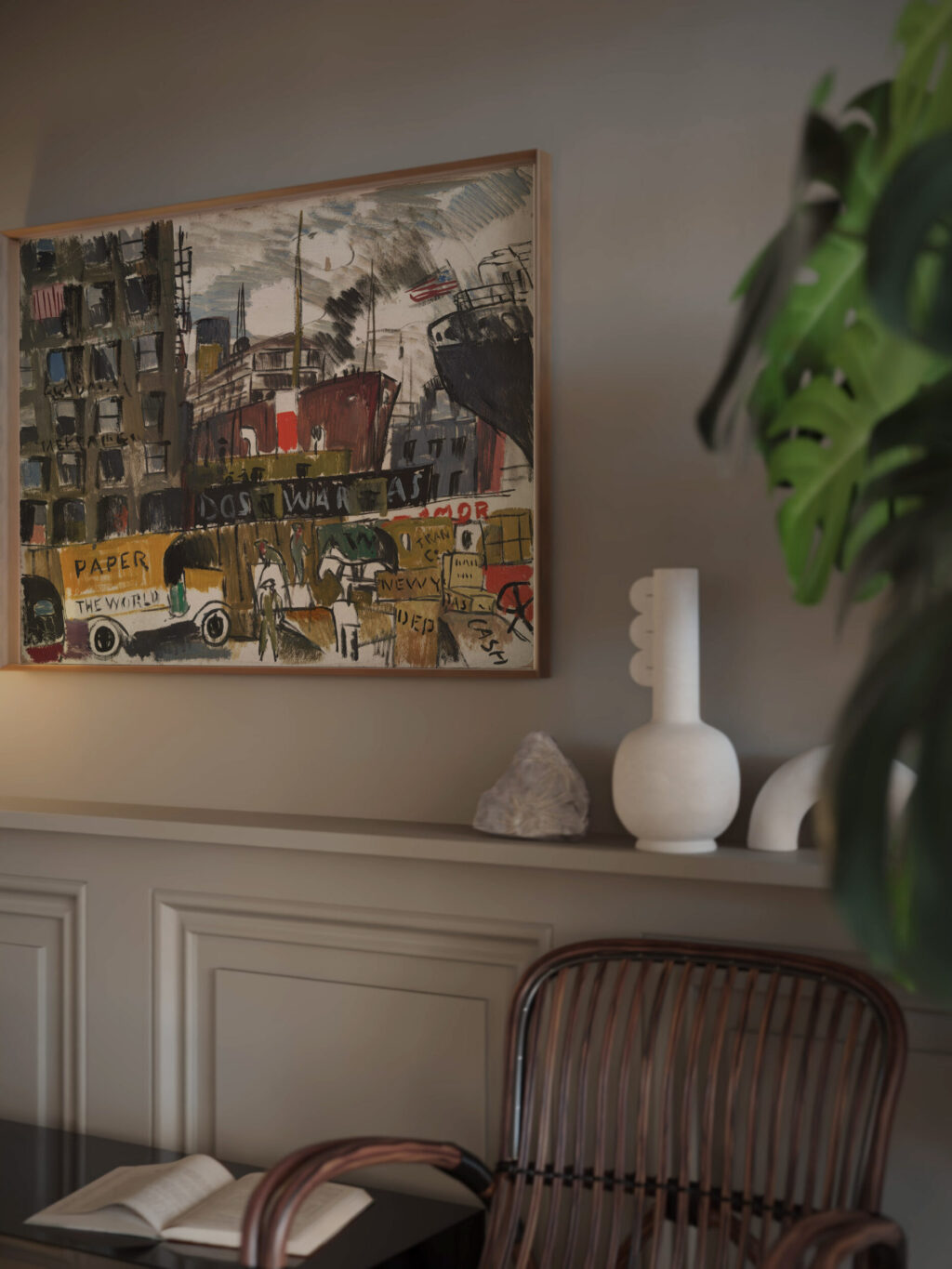 New York Docks 1920 Joaquin Torres Garcia video mockup