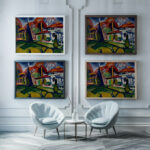 Newmans House 1915 Henry Lyman Sayen framed posters mockup