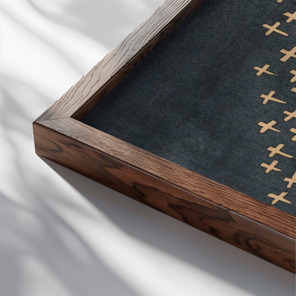 Nie wieder Krieg around 1928 Karl Wiener close up dark wood mockup