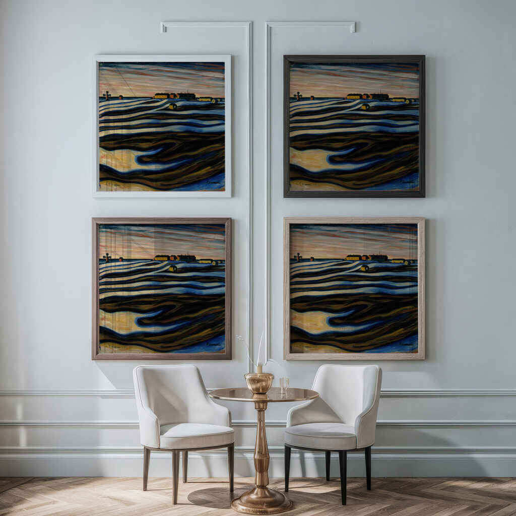 Nocturne 1930 Vilho Lampi framed posters mockup